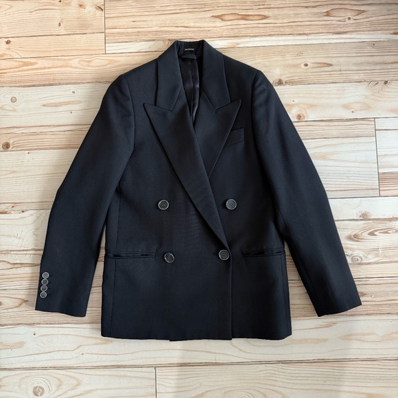 Acne Women's Double Breasted Wool Suiting Jacket In Double-breasted Suit Jacket - Picture 1 of 2